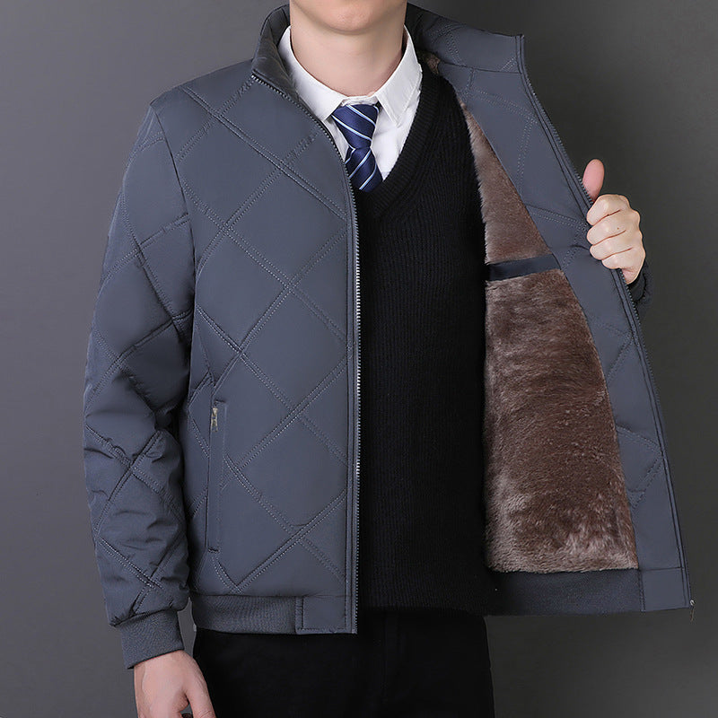 Mid-age And Senior Mens Cotton-padded Insulated Jacket