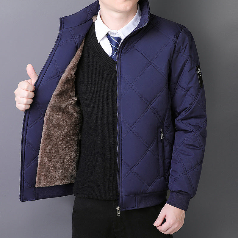 Mid-age And Senior Mens Cotton-padded Insulated Jacket