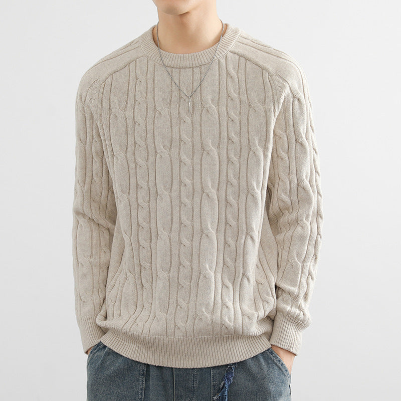 Mens Casual Slim-fit Knitted Pullover Sweater