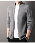 Mens Casual All-match Stand-up Collar Cardigan Sweater