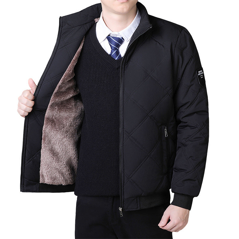 Mid-age And Senior Mens Cotton-padded Insulated Jacket