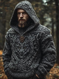 Mens Long-Sleeve Chunky-Knit Hooded Sweater