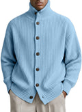Mens Turtleneck Knitted Cardigan Coat