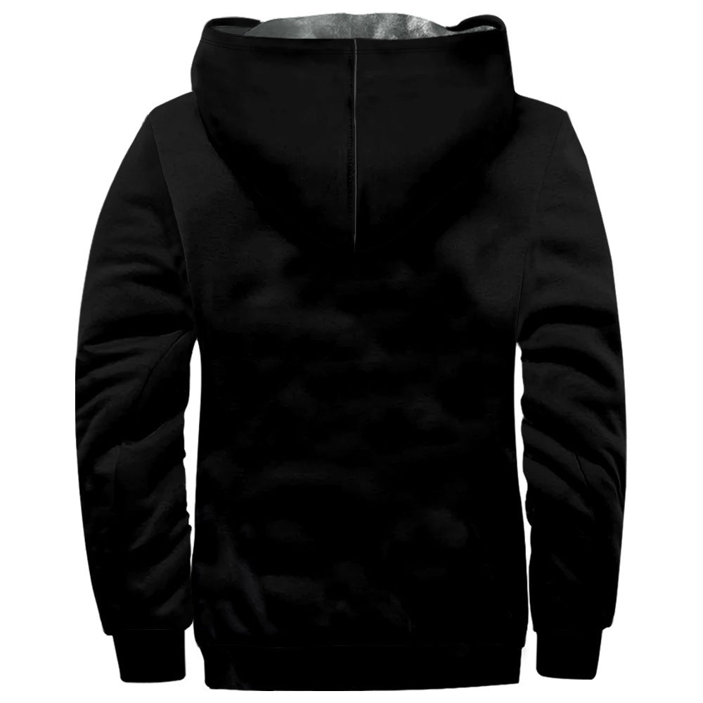 Loose-fitting Hooded Zip-up Trendy Cotton Jacket