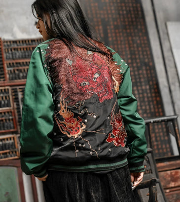 Heavy-duty Embroidered Mens Yokosuka Reversible Jacket