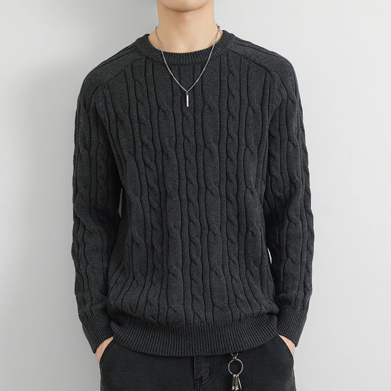 Mens Casual Slim-fit Knitted Pullover Sweater