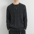 Mens Casual Slim-fit Knitted Pullover Sweater