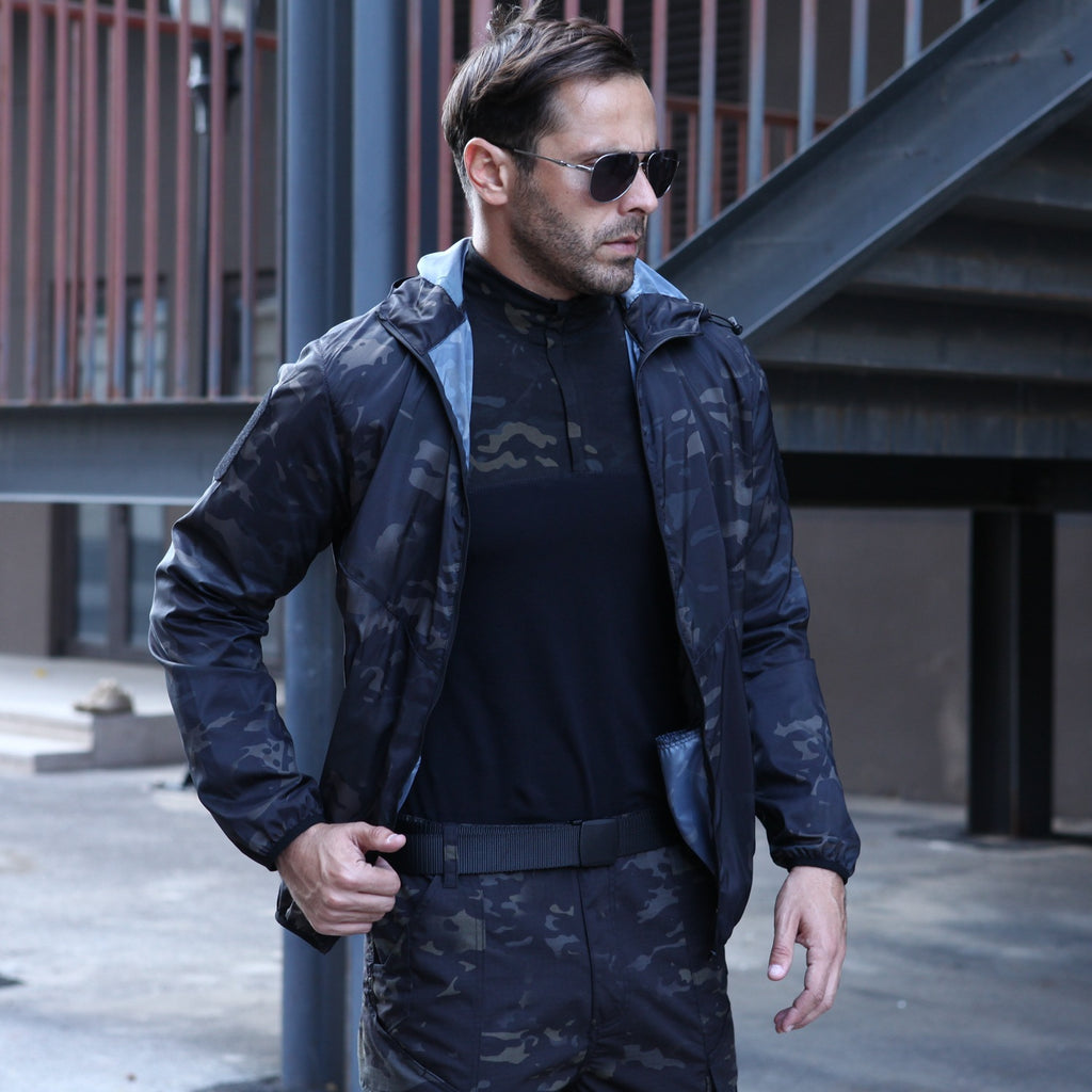 Tactical Hooded Camouflage Outerwear For Outdoor Use