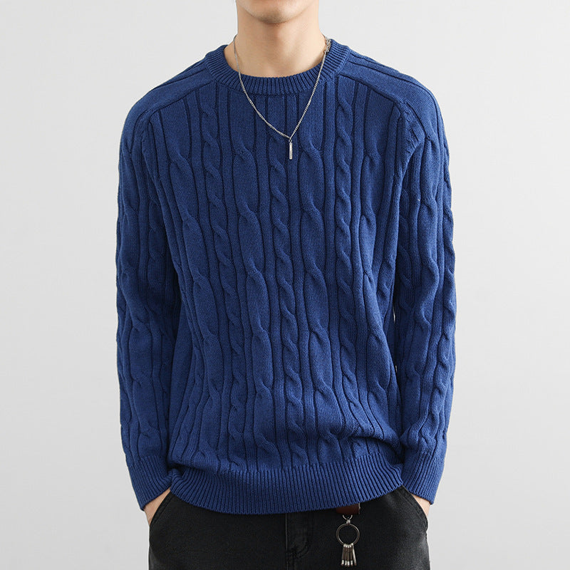 Mens Casual Slim-fit Knitted Pullover Sweater