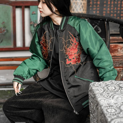 Heavy-duty Embroidered Mens Yokosuka Reversible Jacket