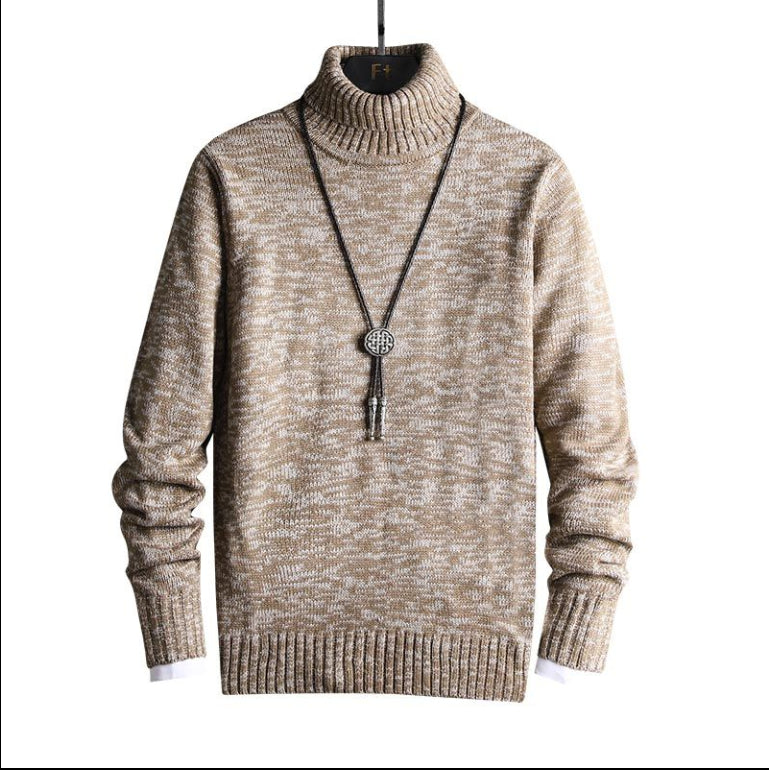 Winter New Men's Jacquard Reversible High Neck Sweater