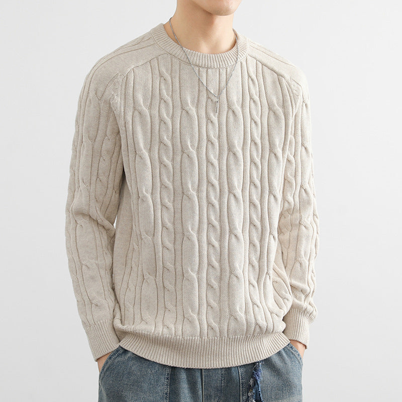 Mens Casual Slim-fit Knitted Pullover Sweater