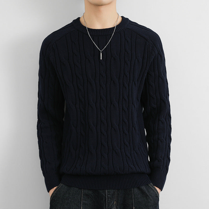 Mens Casual Slim-fit Knitted Pullover Sweater