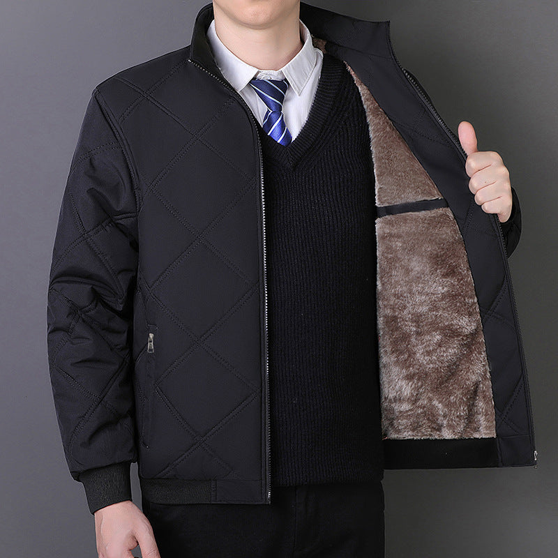 Mid-age And Senior Mens Cotton-padded Insulated Jacket
