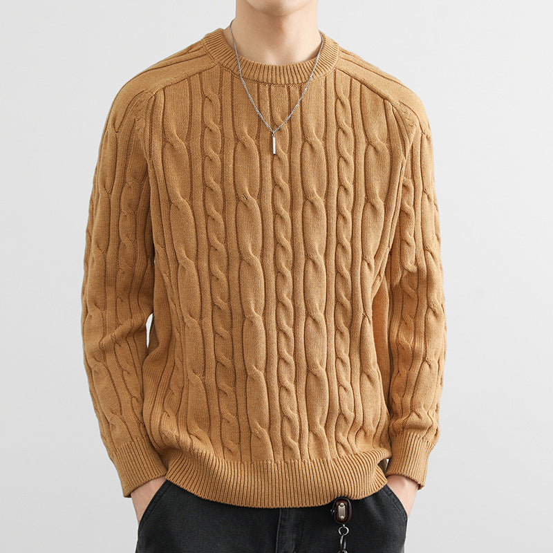 Mens Casual Slim-fit Knitted Pullover Sweater
