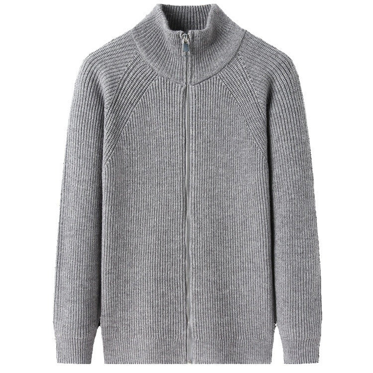 Mens Casual All-match Stand-up Collar Cardigan Sweater